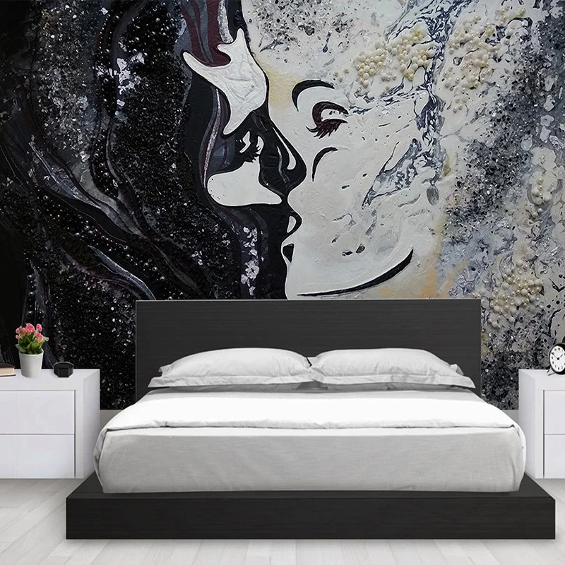 Custom Wall Murals 3D Wallpaper For Bedroom Walls Nordic Creative Hand Painted Abstract Beauty Art Wall Painting Living Room 3D