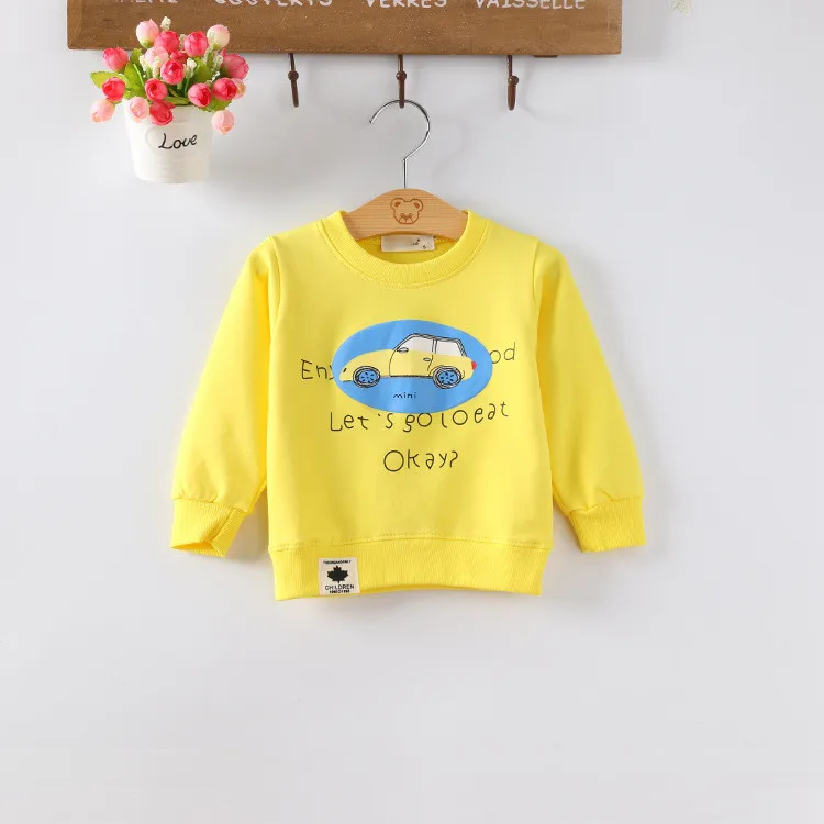 Baby Toddler Kids Audel Cotton Cars Print Long Sleeve O-neck T-Shirt For 60-95cm Children Clothes G094