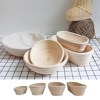 

Round/Oval Shapes Fermentation Rattan Basket Country Bread Baguette Dough Baskets Home Rattan Organizer