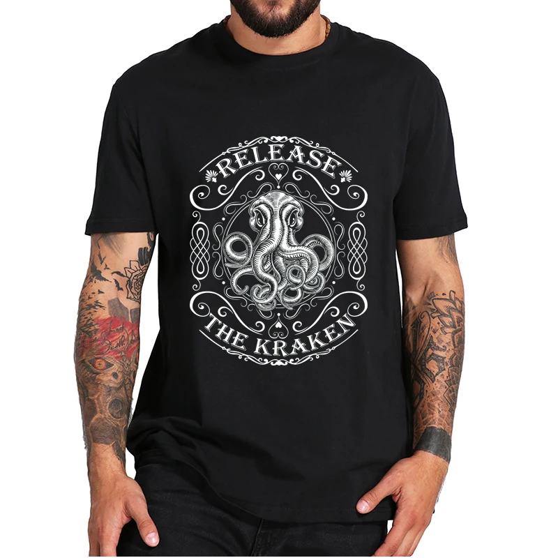 Rilascia La Maglietta Kraken Clash-Of-Titans Vintage Action Fantasy Film Essential Casual T-Shirt Da Uomo 100% Cotone Taglia Ue
