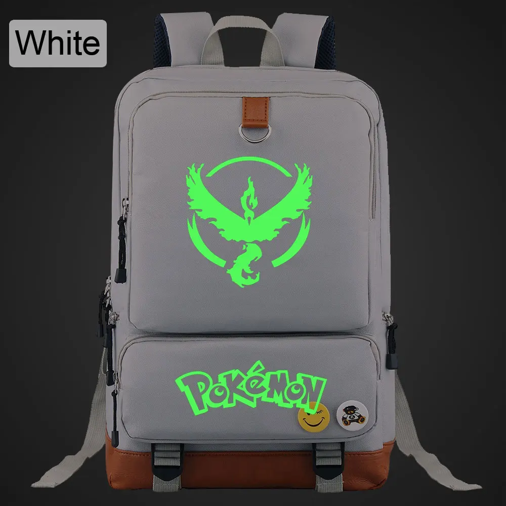 Green Luminous Pokemon Pikachu Boy Girl Book School bag Women Bagpack Teenagers Schoolbags Men Student Patchwork Backpack - Цвет: DL18-04