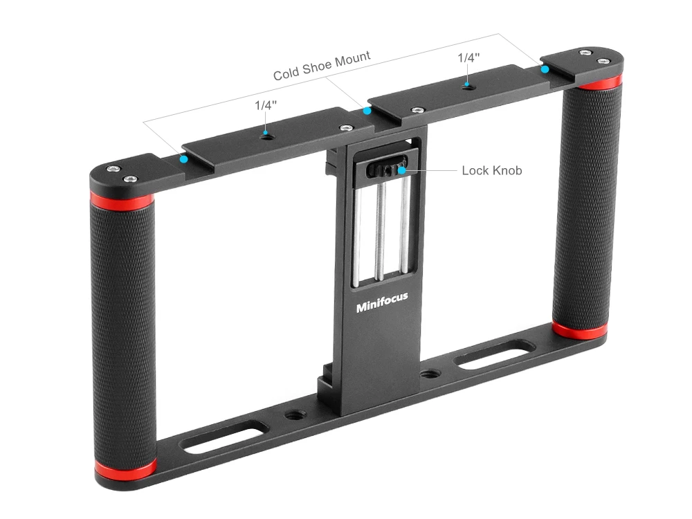 Video Cage Stabilizer Film Making Rig For Smart Phone Video Rig Mobile Phone Holder Hand Grip Bracket Stabilizer_副本
