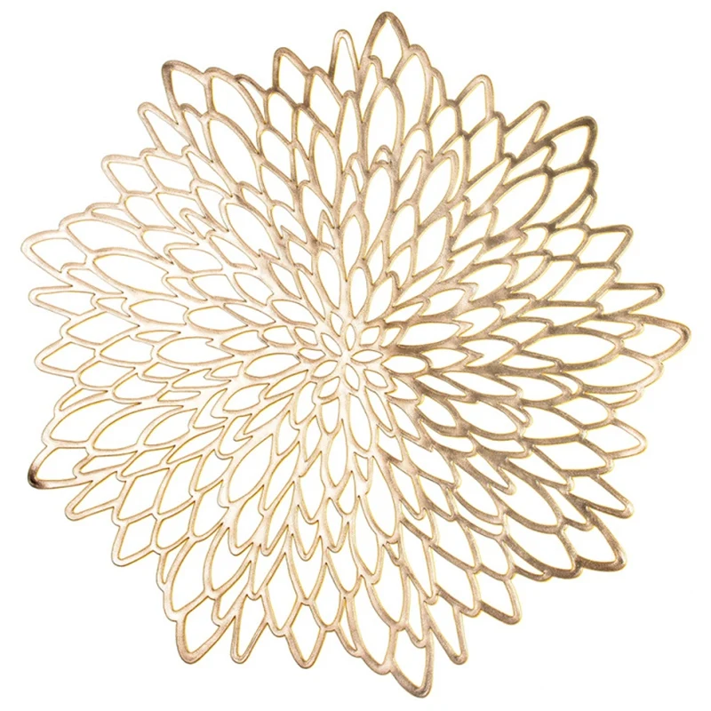 

Quality 10 Pack Pressed Vinyl Metallic Placemats/Charger/Wedding Accent Centerpiece --Flower