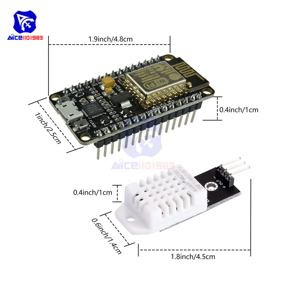 Diymore ESP8266 NodeMCU CP2102 ESP-12E Интернет WiFi макетная плата DHT22 AM2302 Цифровой Датчик температуры и влажности модуль