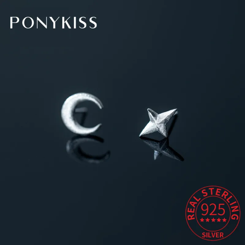 Серьги-гвоздики PONYKISS из серебра 925 пробы женские ювелирные украшения для офиса со