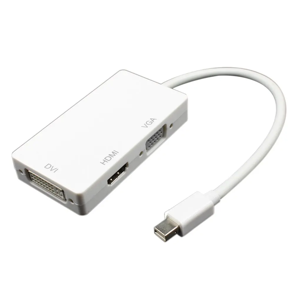 Convertidor Compatible con Apple Macbook Air Pro iMac MyGadget 3 en 1 Cable Adaptador Mini DisplayPort DP a HDMI VGA DVI Surface Pro Lenovo Negro 