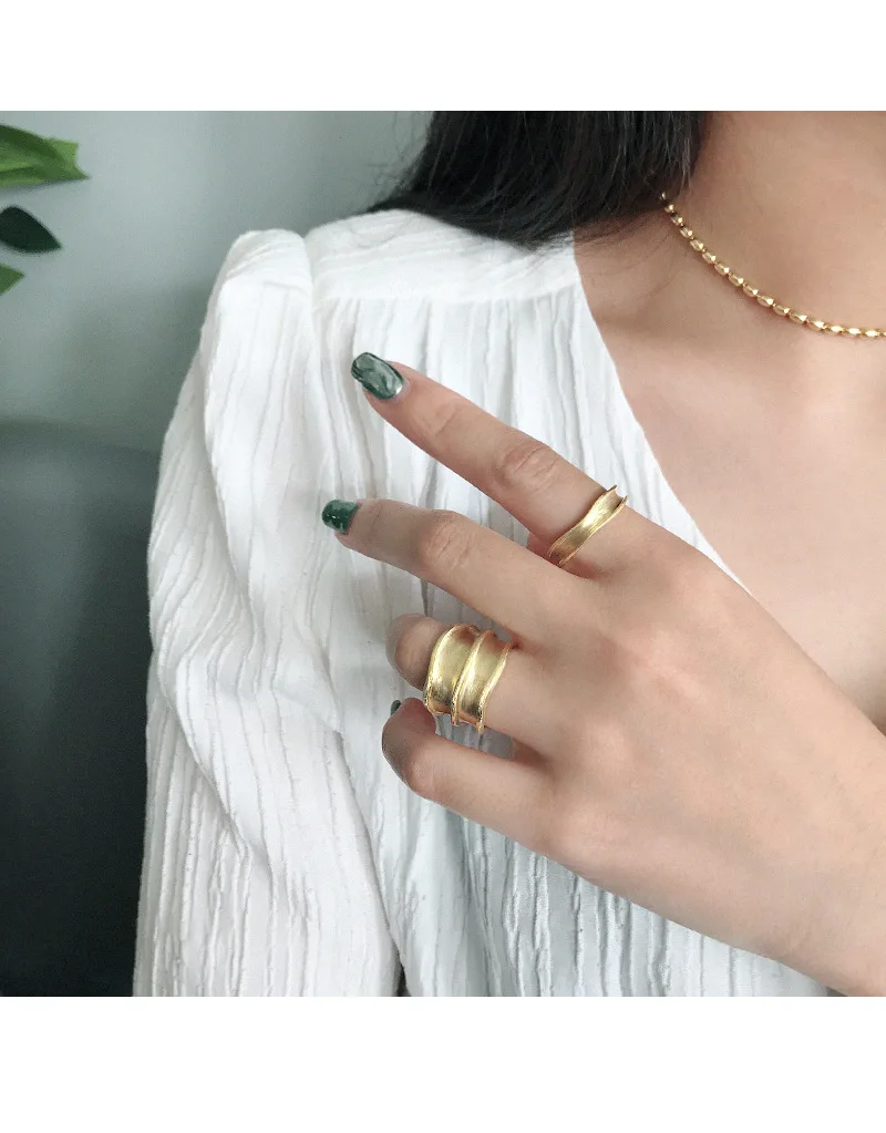 F.I.N.S корейское кольцо из стерлингового серебра S925, стильное широкое женское кольцо, индивидуальное необычное серебряное кольцо 925, подарки для девочки