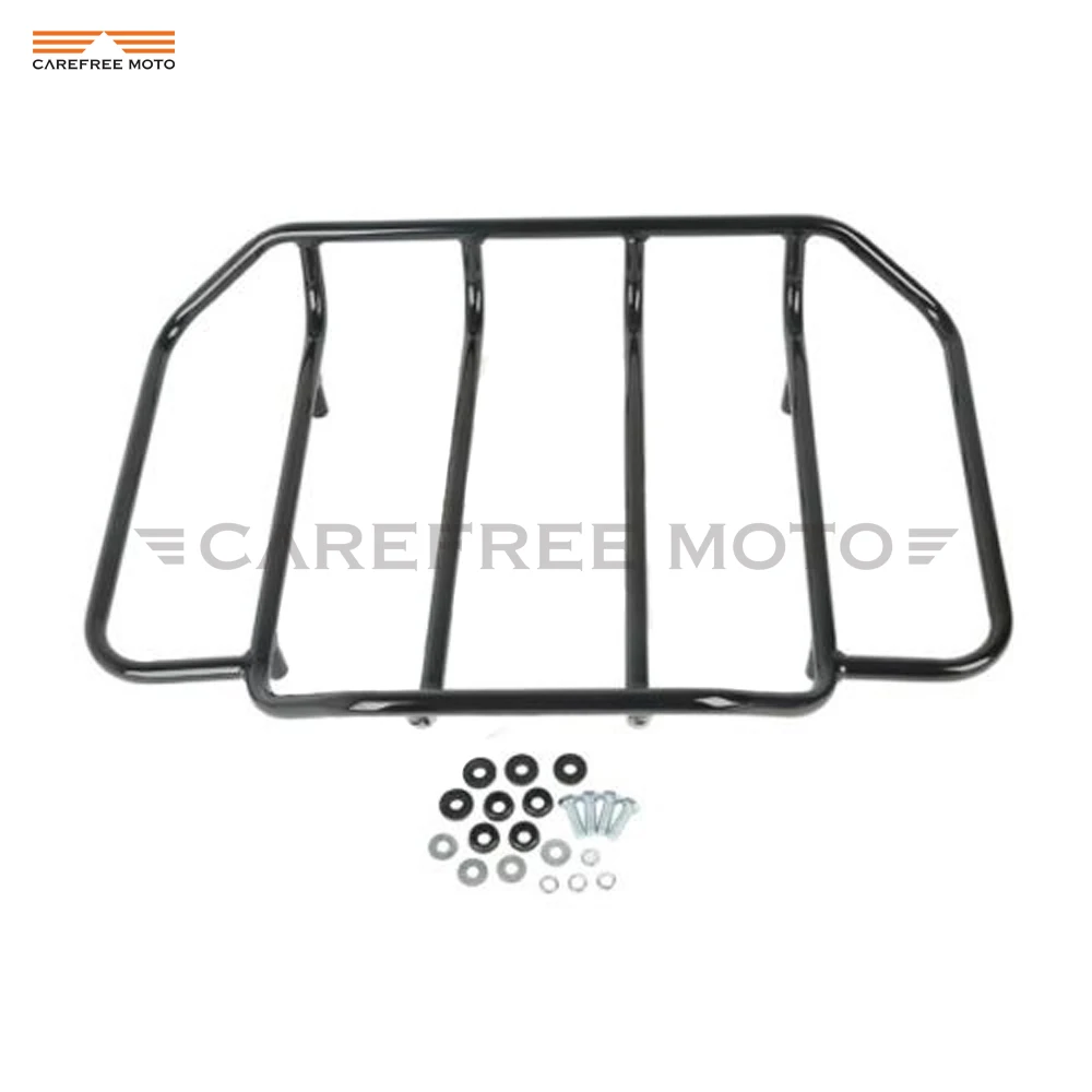 

Черный мотоцикл король рубленый бритва Тур Пак верхняя рейка багажная стойка Чехол для Harley Touring Road King 1984-2017