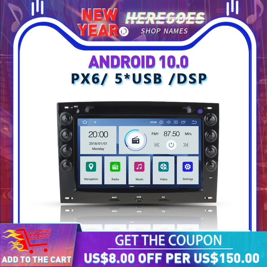 PX6 IPS Android 10 DSP 4 Гб ОЗУ 64 ПЗУ RDS радио Bluetooth 5 0 карта Wifi автомобильный DVD-плеер GPS плеер