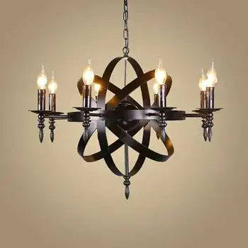 

Vintage Home Decor Kitchen Chandelier Lighting America LOFT Chandeliers Bar Restaurant Candlestick Hanging Lamp Lustre Luminaria
