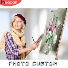 HUACAN Раскраска по номерам фото на заказ масляная краска ing по номерам краски картины холст для Рисования Дети СЕМЬЯ DIY подарок домашний декор