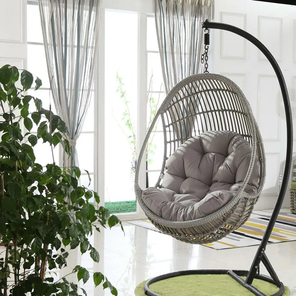 Подвесная корзина качели дивана подушка утолщение для увеличения внутри и на открытом воздухе колыбели стул подушка - Цвет: Светло-серый