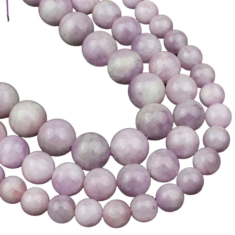 

Natural Genuine Kunzite Purple Spodumene Stone Round Loose Spacer Bead For Jewelry Making 8 10 12MM 7.5" Diy Earring Bracelets