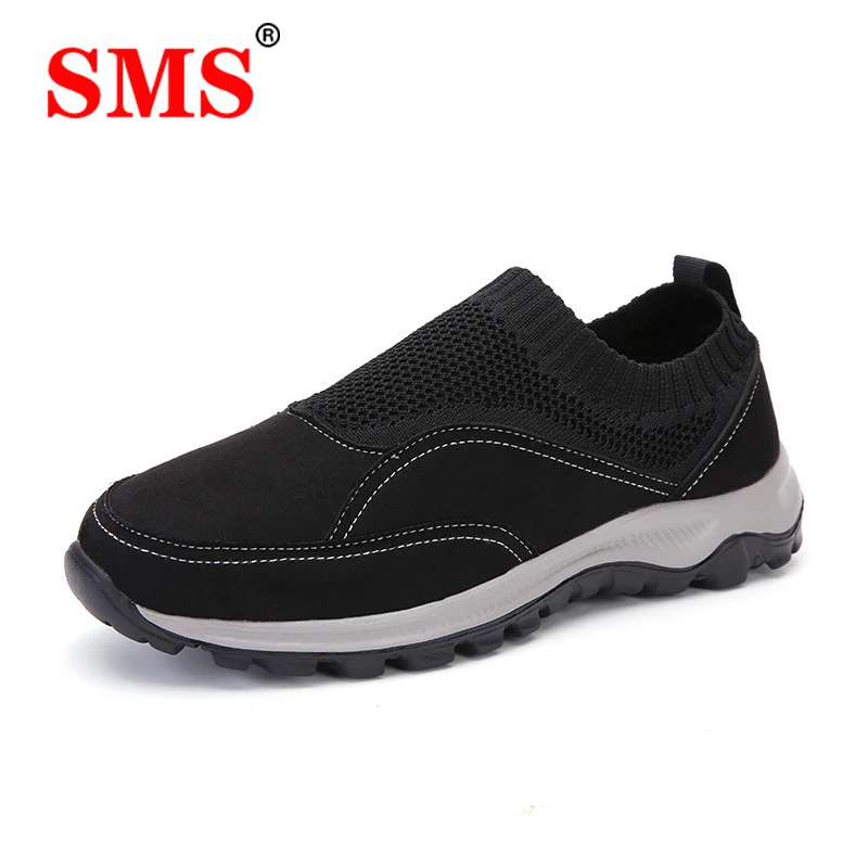 

SMS New Men Hiking Shoes Outdoor Breathable Sneakers Slip-On Trekking Shoes Man Soft Non-slip Walking Sneakers Sport Shoes Male