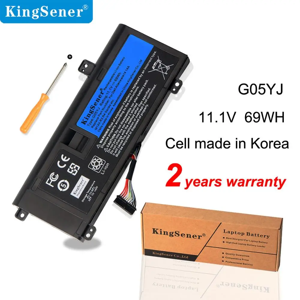 Аккумулятор KingSener G05YJ для ноутбука DELL Alienware 14 A14 M14X R3 R4 Series P39G 14D 1528 GO5YJ Y3PN0 8X70T