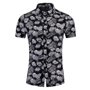 

2020 shirt plus size floral shirt short sleeve S1 M-7XL mens casual dress shirts brand shirt for men