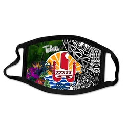 Tahiti Tribal Polynesia Men Women Fashion Mouth 3D Mask Face Mask Earloop Mouth Masks Washable Reusable Breathable Adult Face