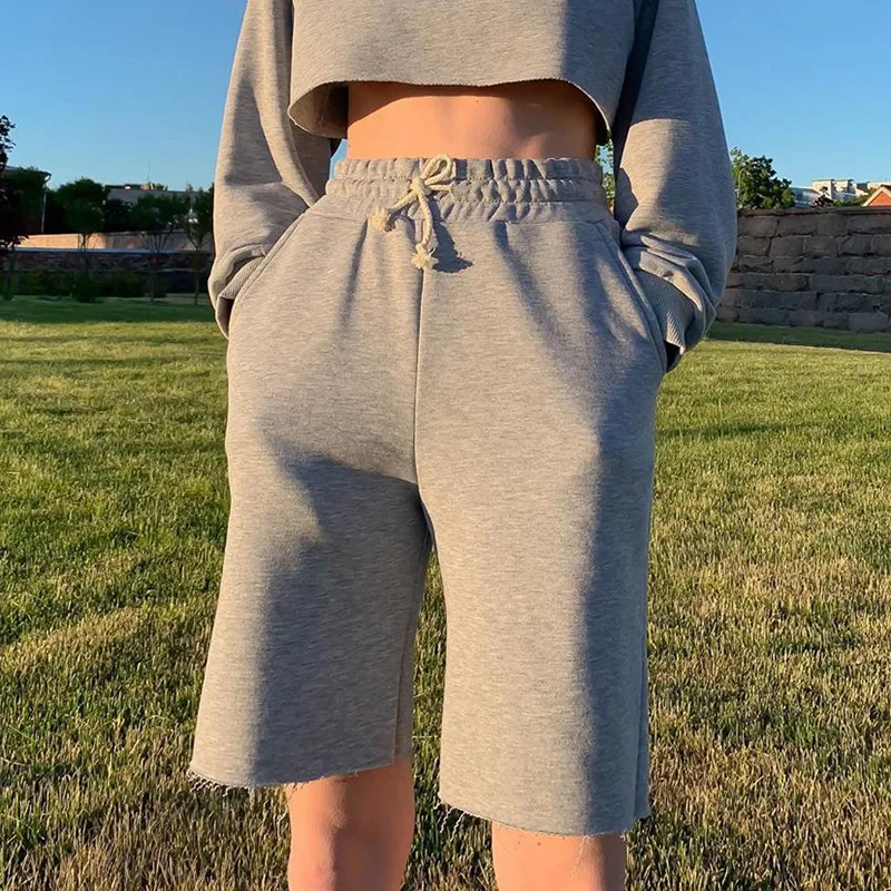 

2020 Street Trendy High Waist Lace-up Loose Slim Straight Sweater Pants New Style sweat pants women joggers women