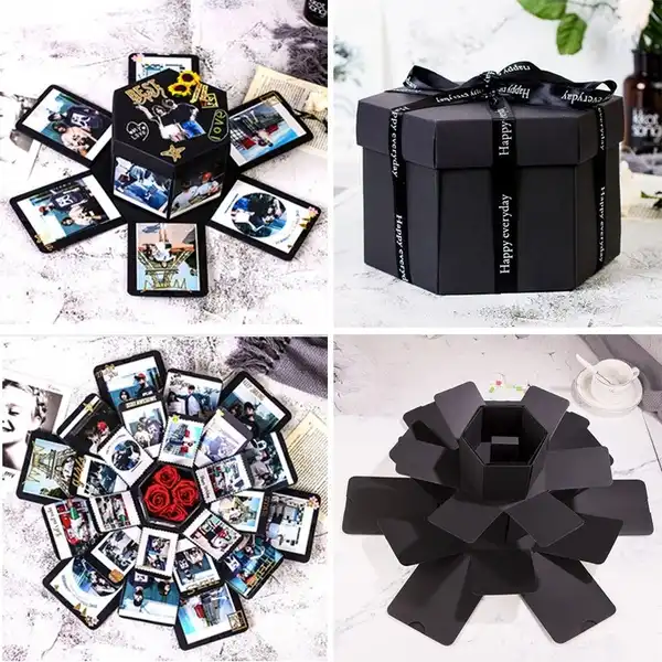 Creative Explosion Box Hexagonal DIY Photo Album Scrapbooking Bomb Box Gift