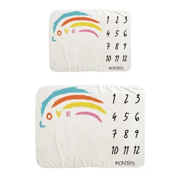 

Baby Monthly Record Growth Milestone Blanket Newborn Photography Props Rainbow Children Photo Background Cloth