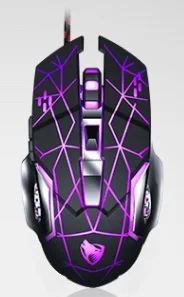 T-Wolf профессиональная игровая мышь 6 кнопок 8D 3200 dpi Проводная оптическая USB компьютерная геймерская Бесшумная мышь с подсветкой для ноутбука - Цвет: Purple