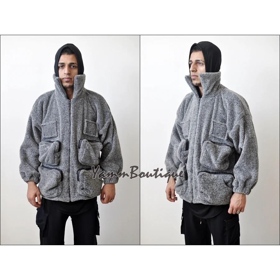 oversized sherpa jacket with hood