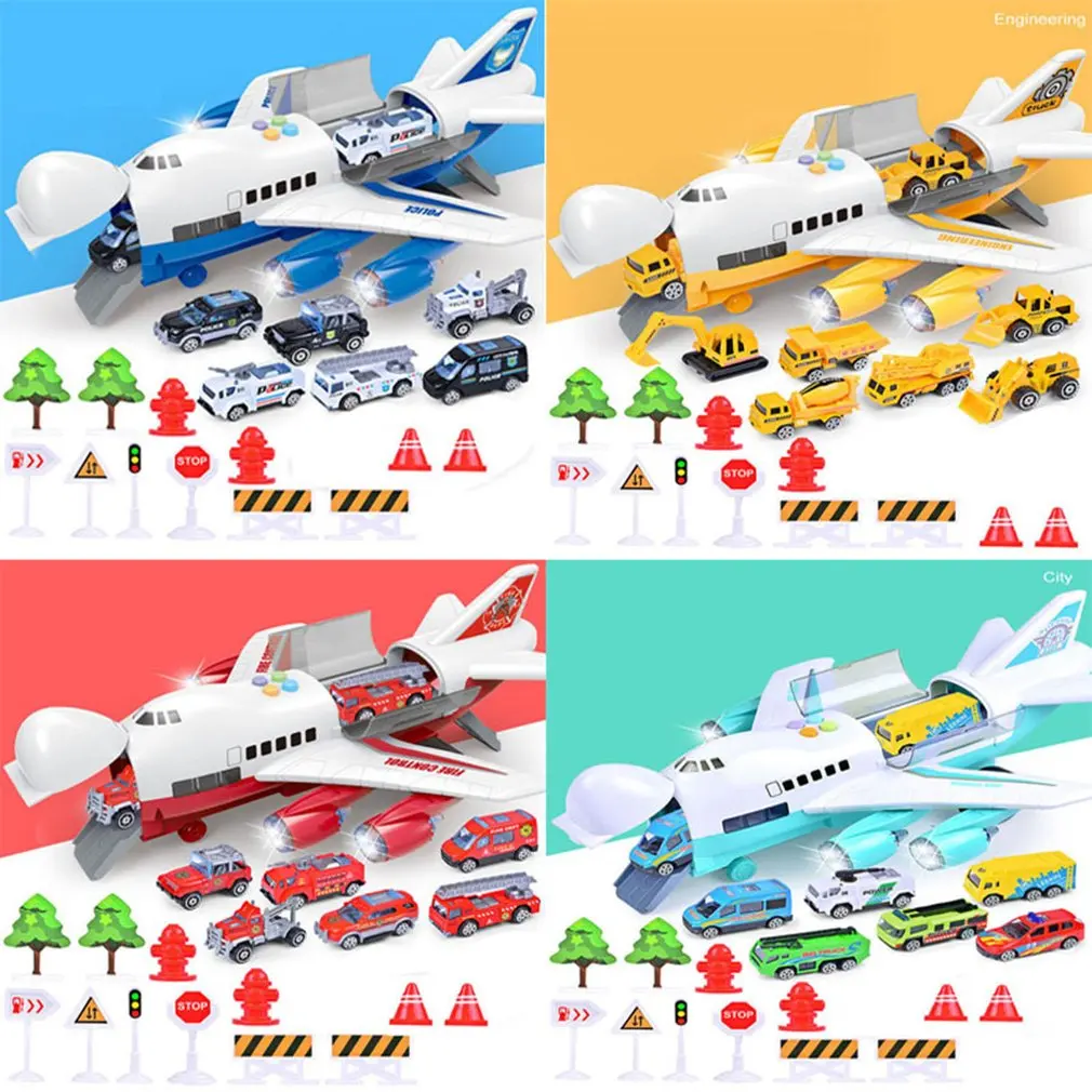 

2020 Music Story Simulation Track Inertia Children's Toy Aircraft Large Size Passenger Plane Kids Airliner Toy Car Free Gift Map