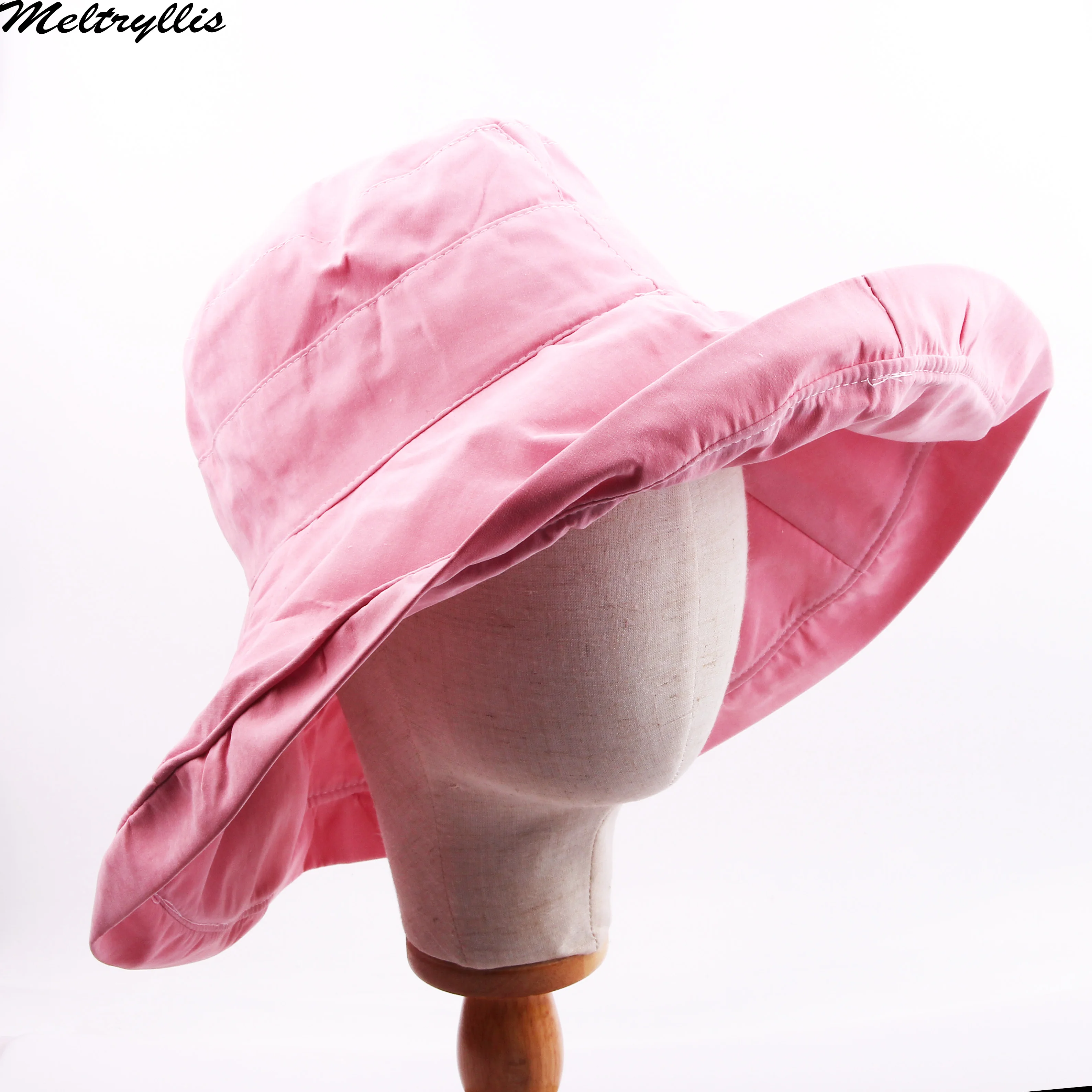 [Meltryllis] Женская модная Солнцезащитная шляпа с супер широкими полями, складывающаяся Панама, кепка для пешего туризма, альпинизма, охоты, рыбалки, уличной защиты, кепка s