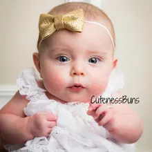 Новинка; Стильная Детская повязка для волос с бронзовым бантом; эластичная Детская повязка на голову в европейском и американском стиле; Лидер продаж