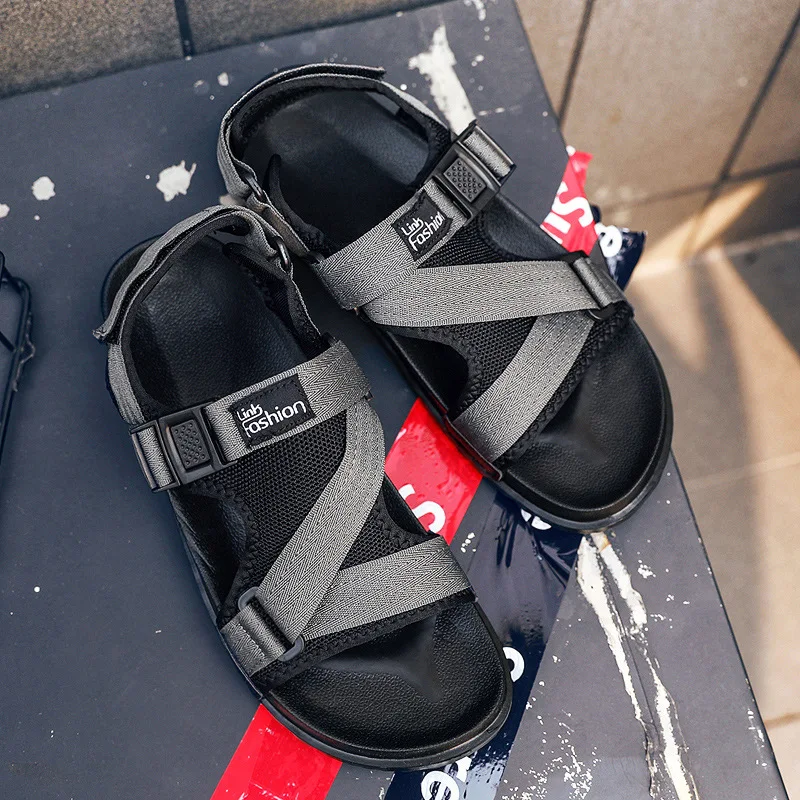 

Flat Heel Sandals Men's 2018 Summer New Style Fashion Hong Kong Style Sandals Flat Students Viet Nam Anti-slip Sandals