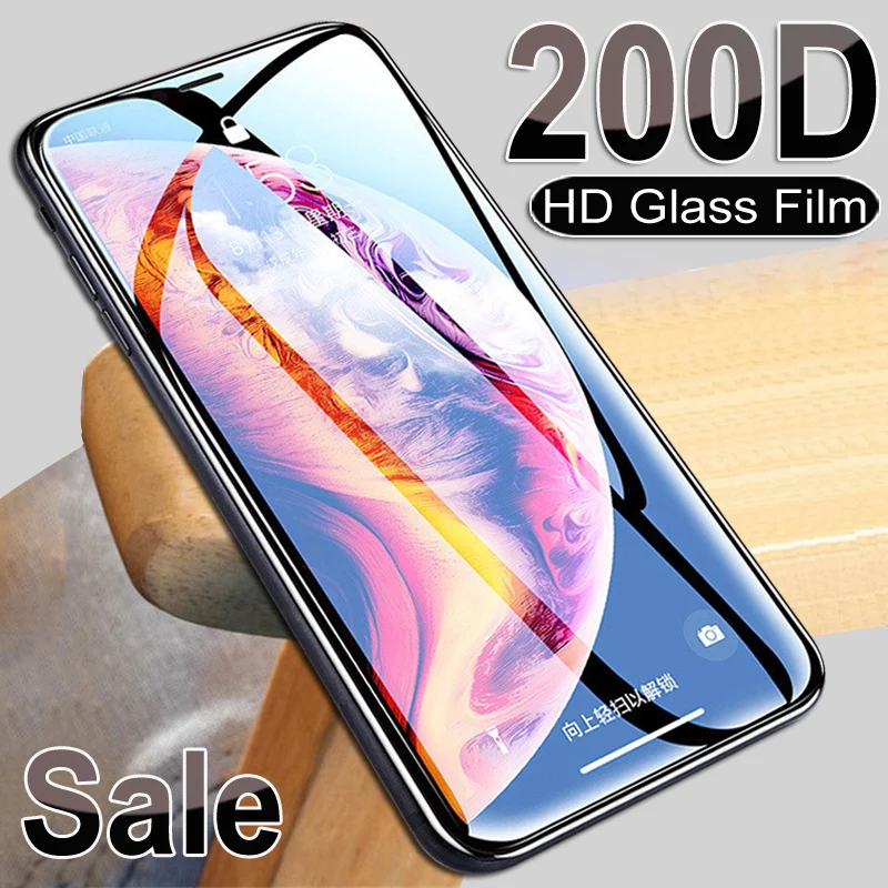 200D Protection Tempered Glass For iPhone X XS 11 Pro Xs Max XR Glass Screen Protector on iPhone 7 8 6 6S Plus 5 5S SE Glas Film afbeelding
