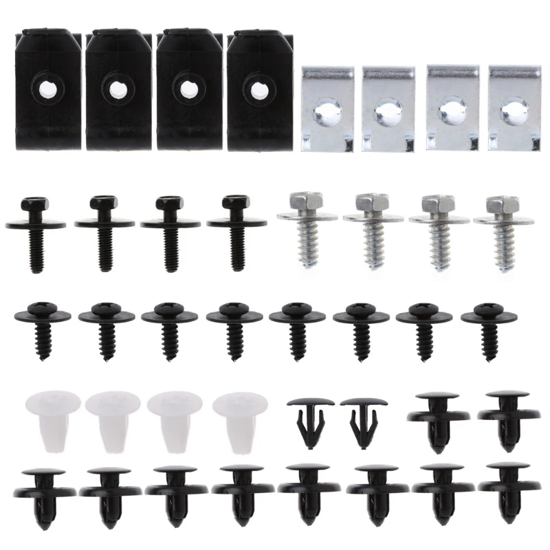 

for Toyota Avensis Type T25 Car Clips Set Shell Protective 40pcs Engine Undertray Bottom Metal Screw