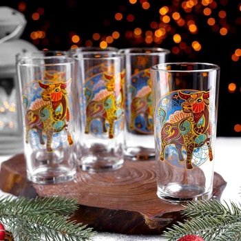 

A set of glasses "Bull. Colored ", 250 ml, 6 pcs.