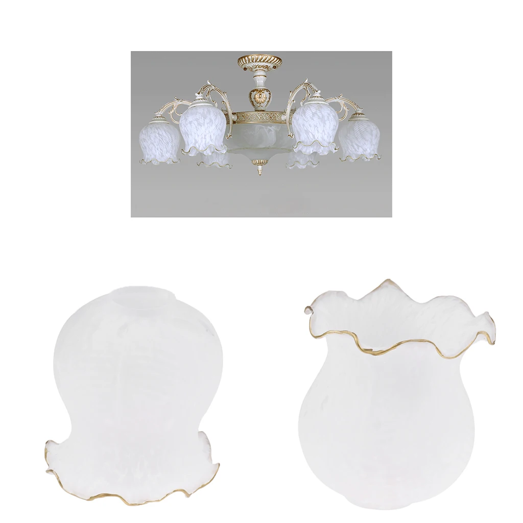 2Pcs High Quality Glass Chandelier Lampshade Ceiling Pendant Craft Lamp Shade for Chandelier, Wall Lamp 15 x 15cm