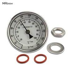 Пивной чайник пивоваренный Циферблат Термометр, 1/2 NPT нержавеющая сталь, двойная шкала 3 ''лицо с 2'' зонд для варки