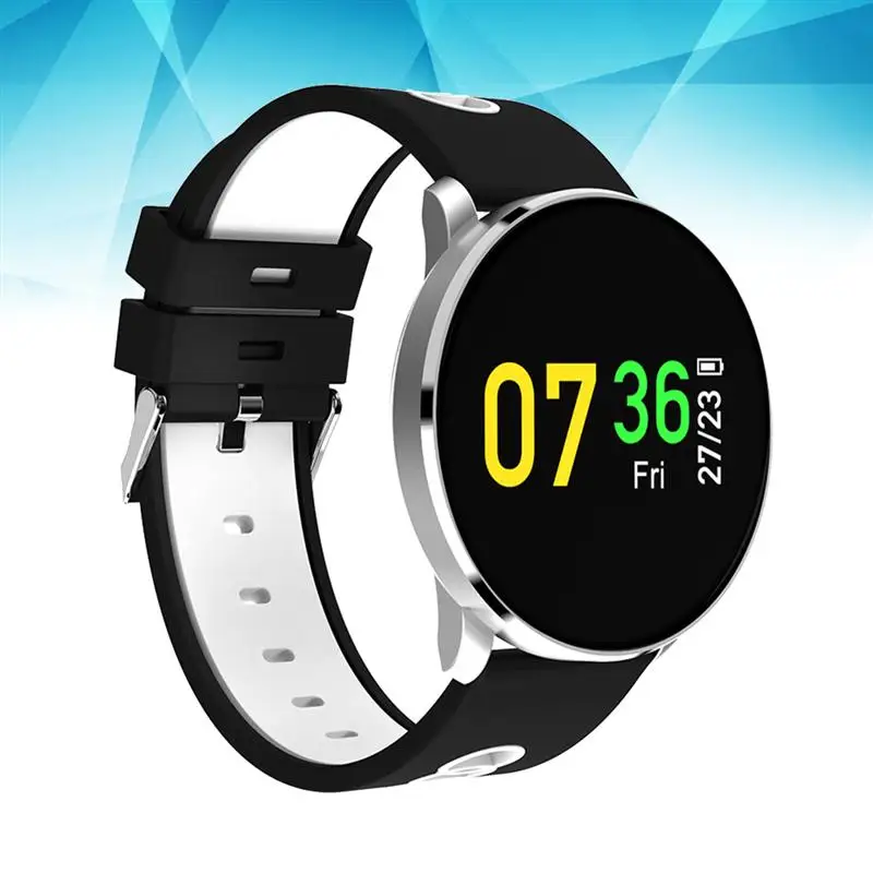 Bluetooth Smart Band Colorful Display Heart Rate Blood Oxygen Pressure Fitness Tracker Reminder Smart Bracelet (Silvery Grey)