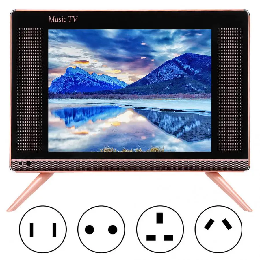 Abd/ab/UA/İngiltere tak 17 inç yüksek çözünürlüklü LCD TV taşınabilir Mini televizyon bas ses kalitesi ile 110-240V