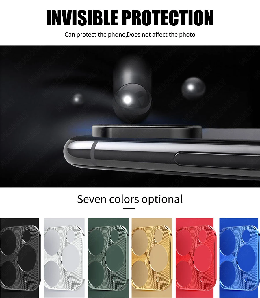 2 в 1 Защитное стекло для камеры для iPhone 11 Pro Max металлическое защитное кольцо для iPhone 11 Pro Max защитная пленка