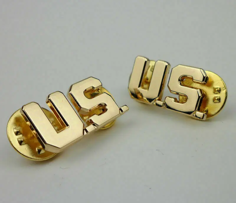 tomwang2012. WW2 US ARMY OFFICER U.S. SCREWBACK COLLAR BADGE INSIGNIA CLASSIC MILITARY PIN military lapel pin