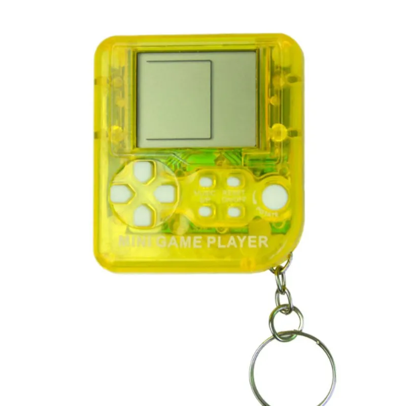 Yellow Мини классическая игровая машина детская ручная Ретро ностальгическая мини игровая консоль с брелком тетрис видеоигра классические игры - Цвет: Yellow