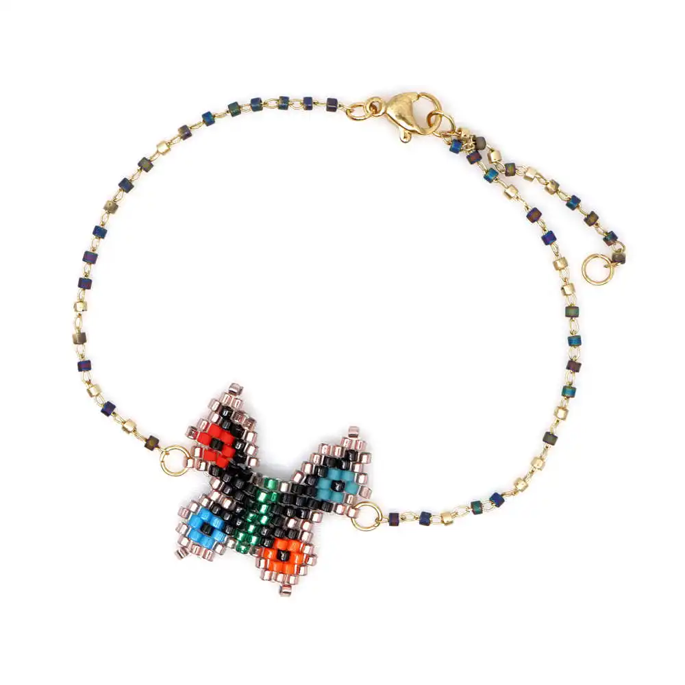 Shinus 10pcs/lot Delica Miyuki Bracelet Butterfly Charm Bracelets For Women Summer Jewelry Pulseras Mujer Bohemian Color - Окраска металла: MI-B190442A