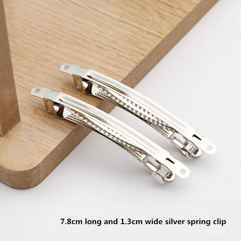 10pcs Silver Handmade headdress hair accessories diy ribbon material package BB clip bow hairpin hairpin duckbill clip