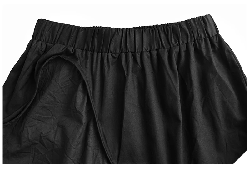 [EAM] High Elastic Waist Black Pleated Split Irregular Long Half-body Skirt Women Fashion Tide New Spring Autumn 2020 1X861