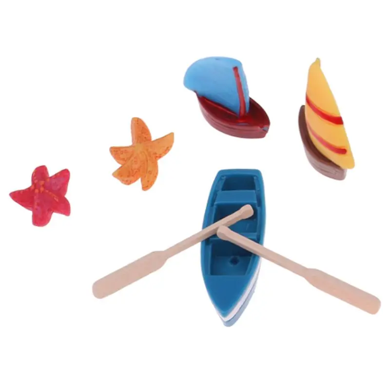 Пляжный зонт от солнца, лодка, наборы, миниатюрный пейзаж, фея, 1/12, кукольный домик, садовая фигурка, миниатюрный орнамент, Декор