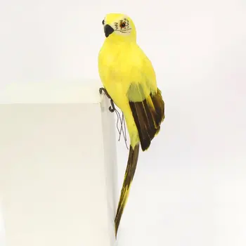 

25/35cm Creative Simulation Parrot Colorful Feather Lawn Figurine Ornament Animal Bird Fence Garden Prop Decoration Fake Parrots