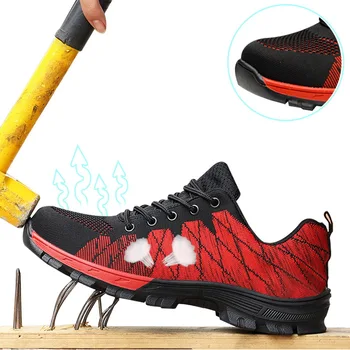 

Plus Size Men's Winter Steel Toe Cap Protective Work Shoes Short Boots Men Steel Mid Sole Safety Indestructible Shoes Work