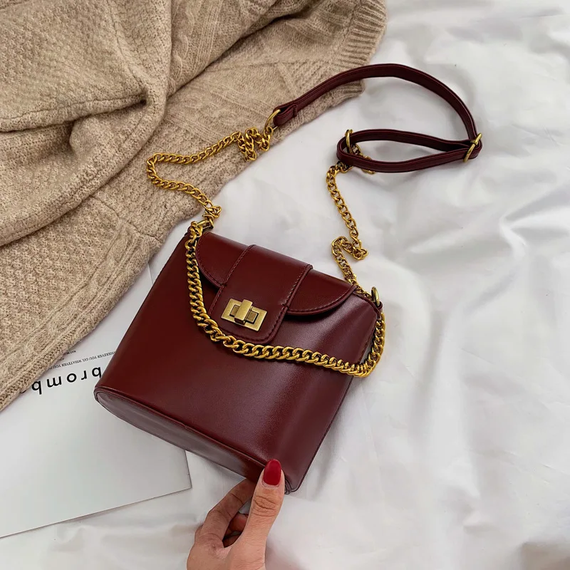 

WOMEN'S Bag Bag 2019 Autumn And Winter New Style Fashion Small CK Versatile Bucket Bag INS Chain Crossbody Bag WOMEN'S Bag