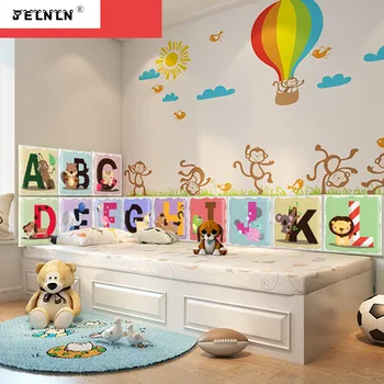 

26 letter cartoon 3D wall stickers children's room anti-collision stickers wall bed tatami soft bag stickers