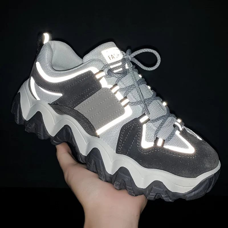 Reflective Shoe Men Laces Sports Night Walking Running Laces Glowing Sneakers Soft Jogging Tennis Mens Shoes Summer