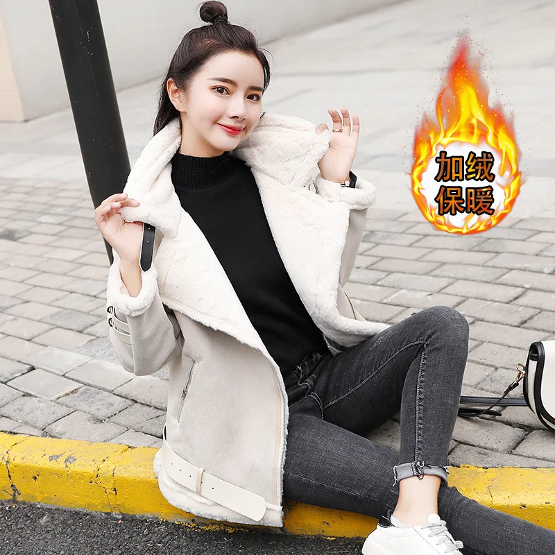 

2019 Autumn And Winter New Style Thick Deerskin Velvet Cotton Coat Korean-style Loose-Fit BF Cotton-padded Clothes Fur Coat Wome
